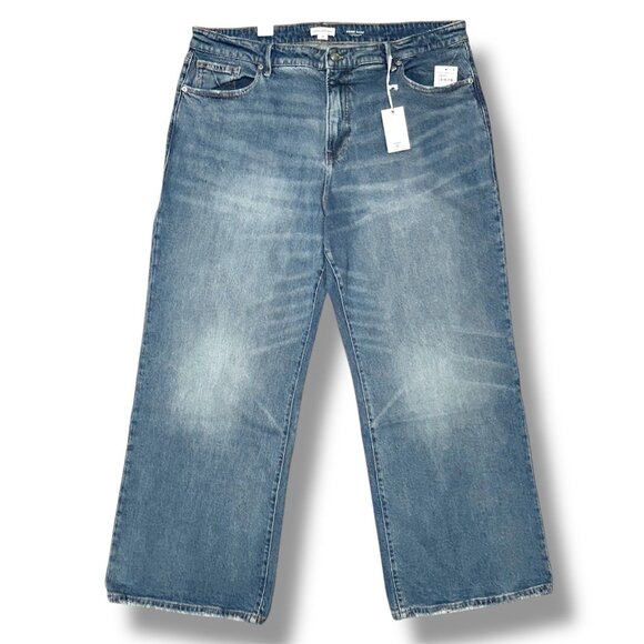 NWT Good American Good Ease Relaxed Jeans 18 Indigo $169 Wide-Leg Normcore - Picture 5 of 16